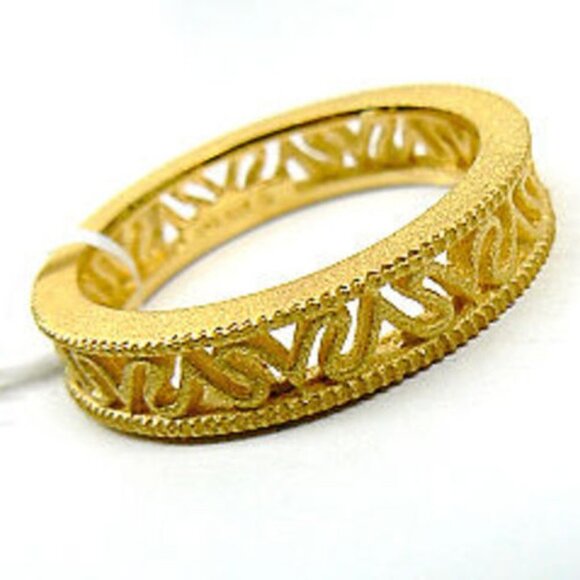 VERA WANG Signature 18K Gold over Silver Band RING - Picture 6 of 6